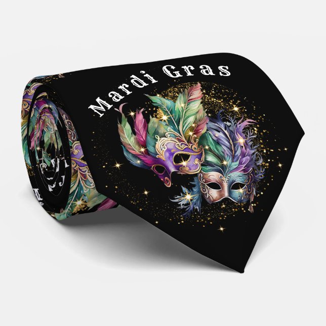 Mardi Gras Masqueramask Neck Tie Slips (Rullad)
