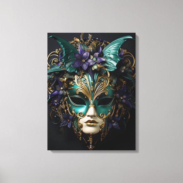 Mardi Gras Masqueramaskcosplay Design Canvastryck (Framsida)