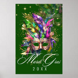 Mardi Gras Masqueramasken | POSTER GRÖNT