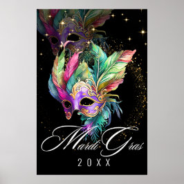 Mardi Gras Masqueramasken | Svart Poster