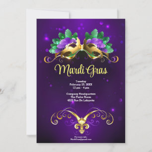Mardi Gras MasqueraParty Inbjudningar