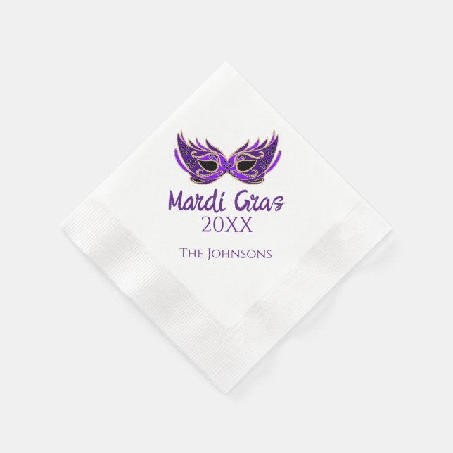 Mardi Gras MasqueraParty Pappra Napkins Pappersservett (Hörn)