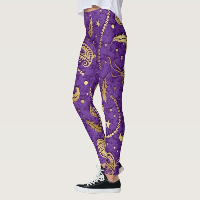 Mardi Gras MasqueraPop Mode Leggings (Vänster)