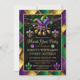 Mardi Gras MasqueraSweet sixteen Inbjudningar