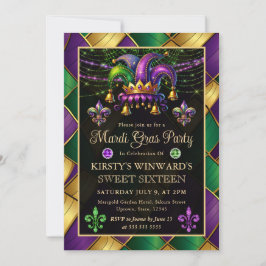 Mardi Gras MasqueraSweet sixteen Inbjudningar