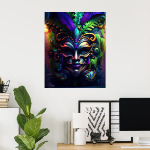 Mardi Gras Mast-Tjock Tisdag Väggskena Poster Skri