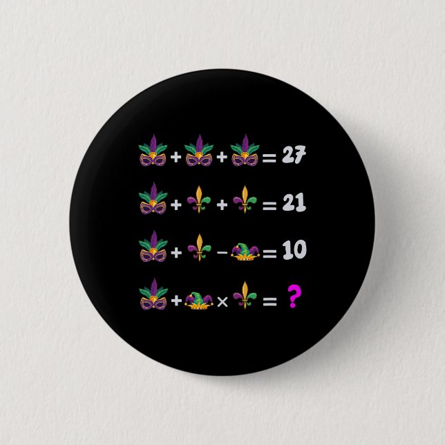 Mardi Gras Math Equation for Teacher Studenter Mar Knapp (Framsida)