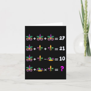 Mardi Gras Math Equation for Teacher Studenter Mar Kort
