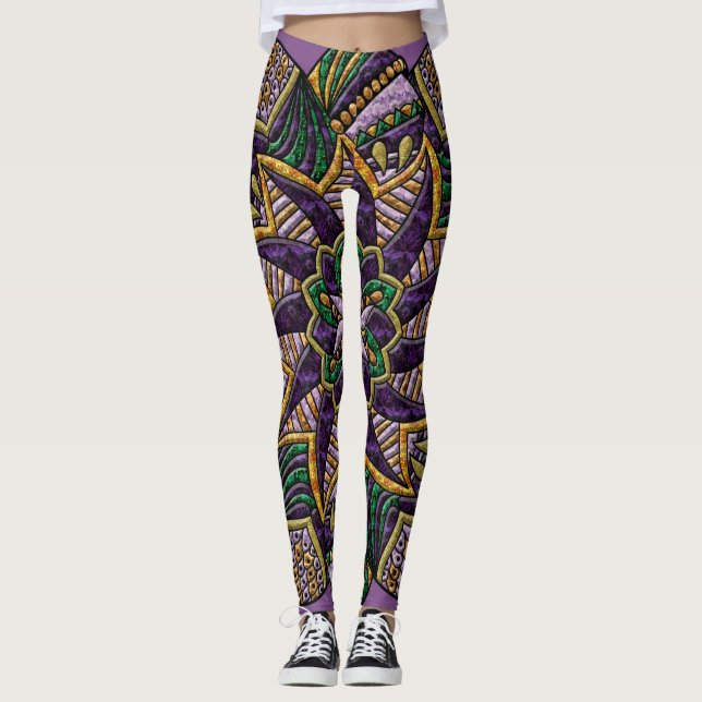Mardi Gras medaljong Leggings (Framsida)