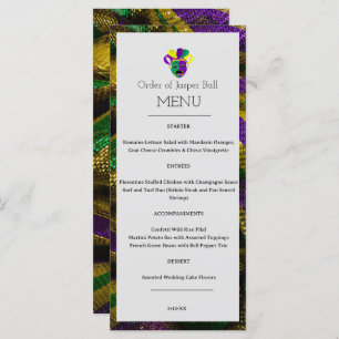 Mardi Gras Menu Meny