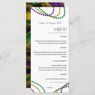Mardi Gras Menu Meny