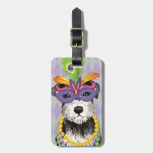 Mardi Gras Mini Schnauzer Bagagebricka