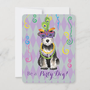 Mardi Gras Mini Schnauzer Inbjudningar