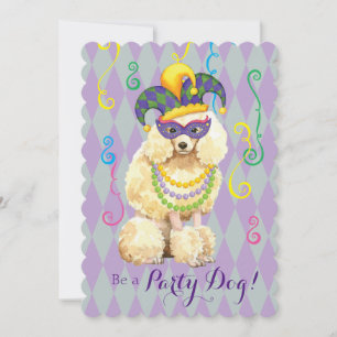 Mardi Gras Miniature Pudel Inbjudningar