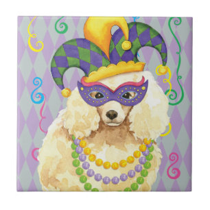Mardi Gras miniatyrpudel Kakelplatta