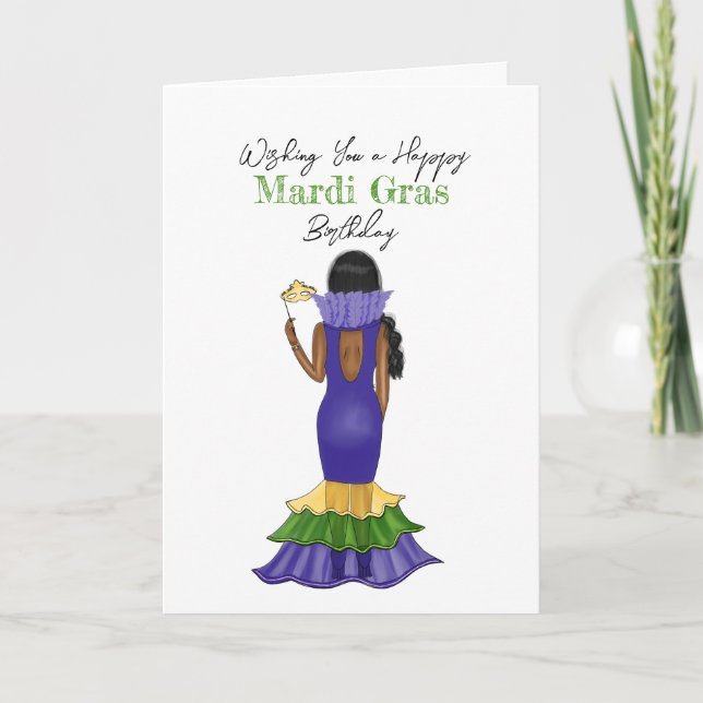 Mardi Gras Mode Illustration - Grattis på födelsed Kort (Framsida)