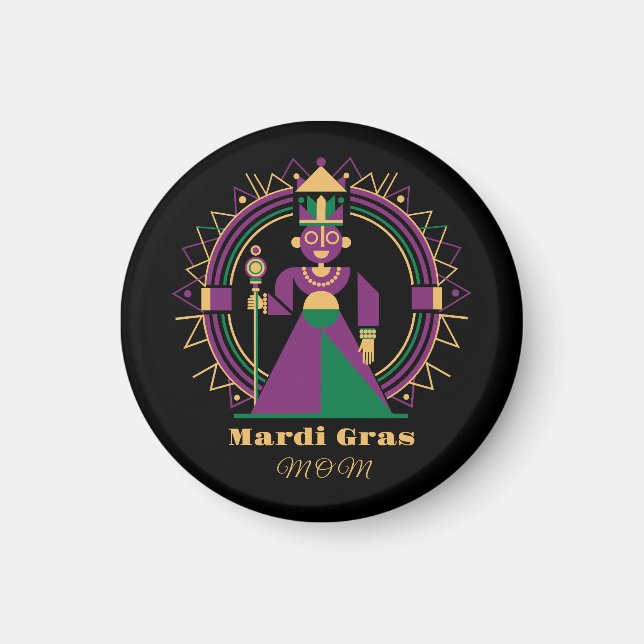 Mardi Gras Mom 2026 Queen Magnet (Framsidan)