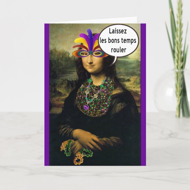 Mardi Gras Mona Lisa Kort (Framsida)