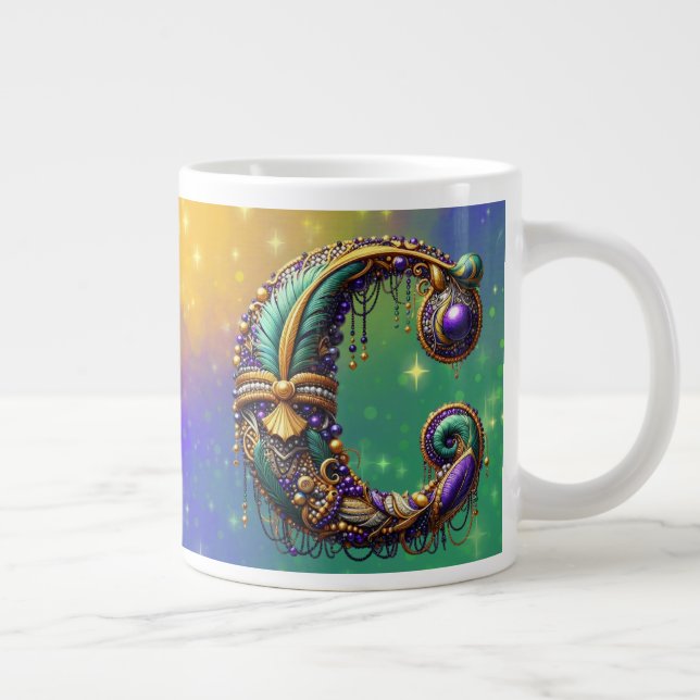 Mardi Gras Monogram Initial C Jumbo Mugg (Höger)