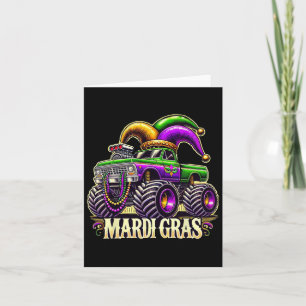 Mardi Gras Monster Lastbil Jester Carnival Girls K Kort