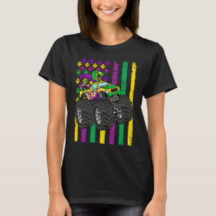 Mardi Gras Monster Lastbil Jester Pärlor Flagga Ki T Shirt