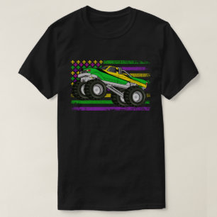 Mardi Gras Monster Lastbil US American Flagga T Shirt