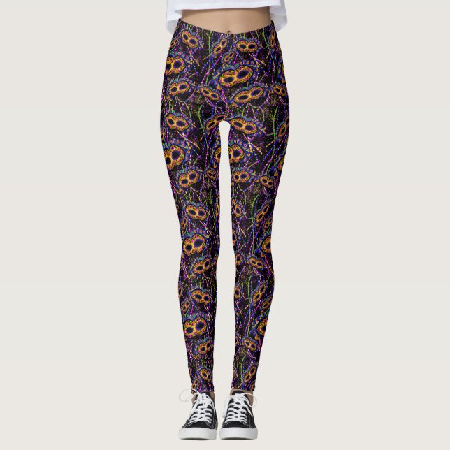 Mardi Gras Mönster Leggings (Framsida)