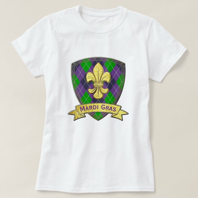 Mardi Gras mönstermardi-gras T-shirt (Design framsida)