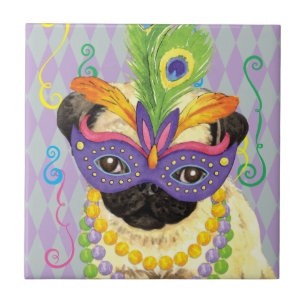 Mardi Gras mops Kakelplatta