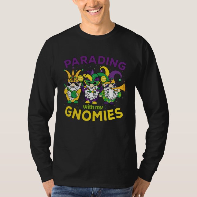 Mardi Gras Music Gnomes Parading With My Gnomies C T Shirt (Framsida)