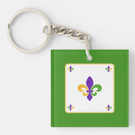 Mardi Gras NAME Green Gold Purple Fleur de Lis