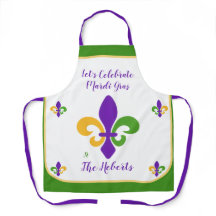 Mardi Gras NAME Green Gold Purple Fleur de Lis