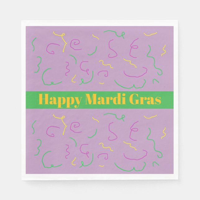 Mardi Gras Napkins Pappersservett (Framsidan)