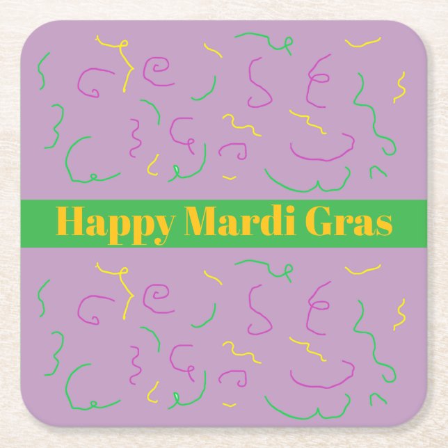 Mardi Gras Napkins Underlägg Papper Kvadrat (Framsidan)