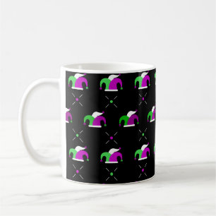 Mardi Gras-narrhatt-mönster-mugg Kaffemugg