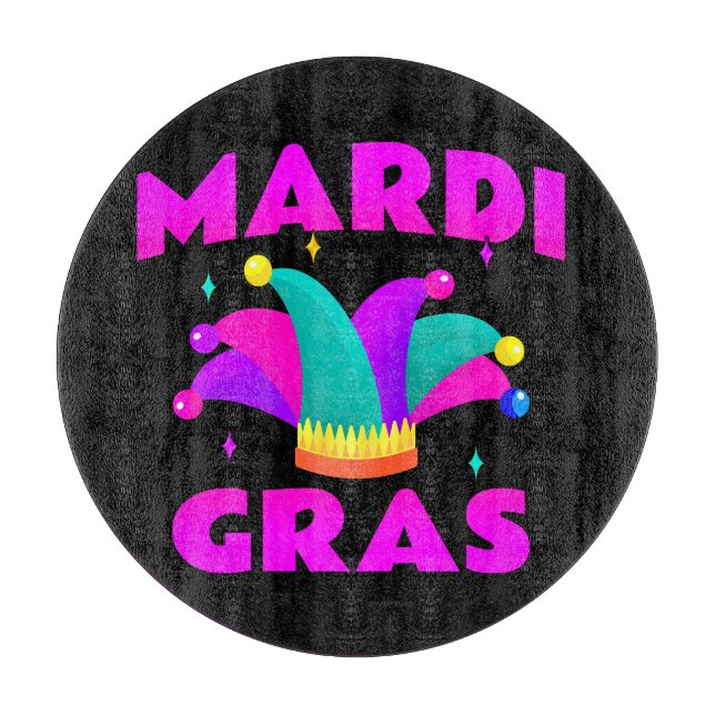 Mardi Gras-narrhuvud Glas Skärbräda (Framsidan)