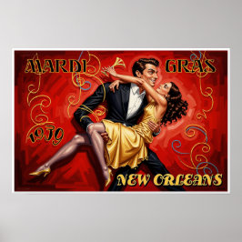 Mardi Gras New Orleans-affisch Poster