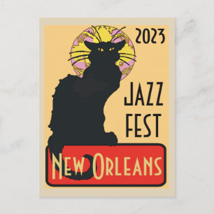 Mardi Gras New Orleans Chat Noir Redigera Text Af Vykort