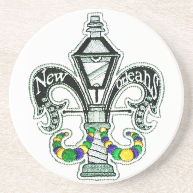 MARDI GRAS NEW ORLEANS FLEUR DE LIS LAMPA UNDERLÄGG (Framsidan)