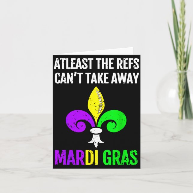 Mardi Gras New Orleans Funny Football Gift  Kort (Framsida)