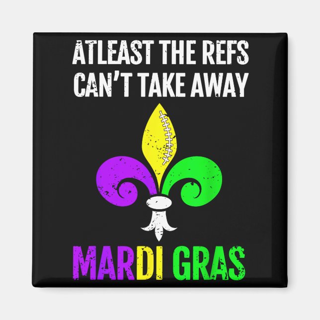 Mardi Gras New Orleans Funny Football Gift  Magnet (Framsidan)