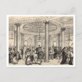 Mardi Gras New Orleans historisk 1878 teckning Vykort