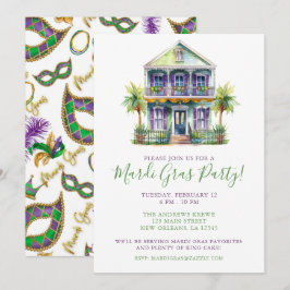 Mardi Gras New Orleans House Party Inbjudningar