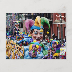 Mardi Gras New Orleans, Louisiana Postcard Vykort