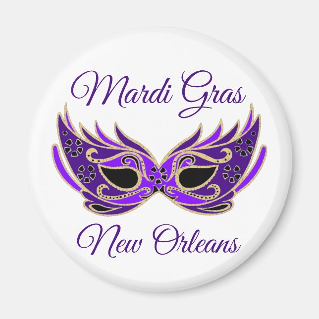 Mardi Gras New Orleans Mask Magnet (Framsidan)