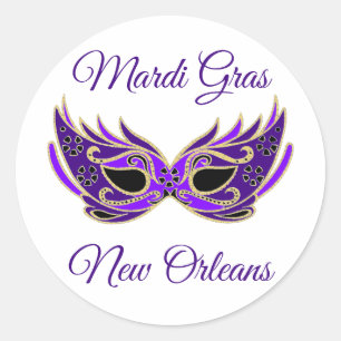 Mardi Gras New Orleans Mask Runt Klistermärke