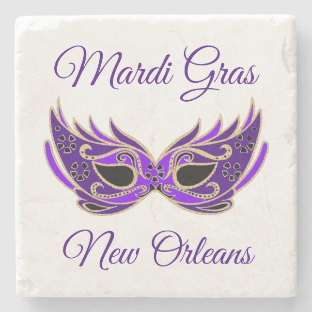 Mardi Gras New Orleans Mask Underlägg Sten (Framsidan)