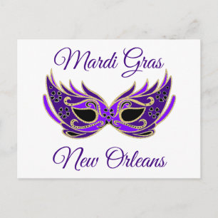 Mardi Gras New Orleans-mask Vykort
