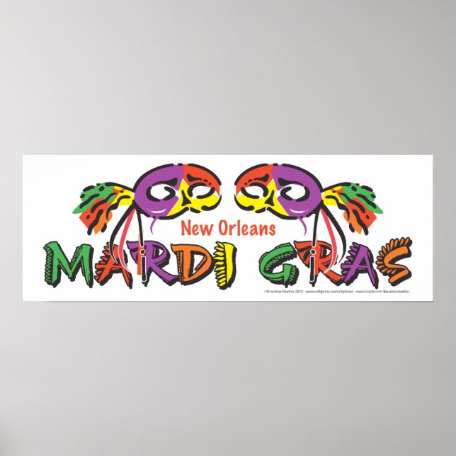 Mardi Gras New Orleans Poster (Framsidan)