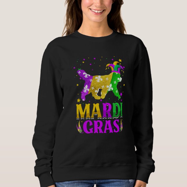 Mardi Gras Newfoundland Dog Lover Carnival Jester  T Shirt (Framsida)